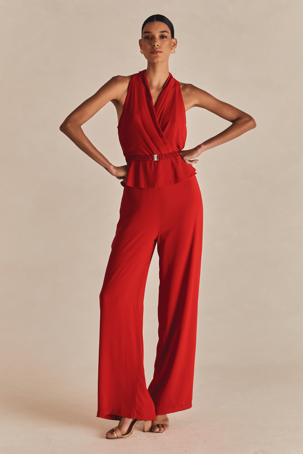 Macacao Chic Longo Ana Carolina - Vermelho Fragoline