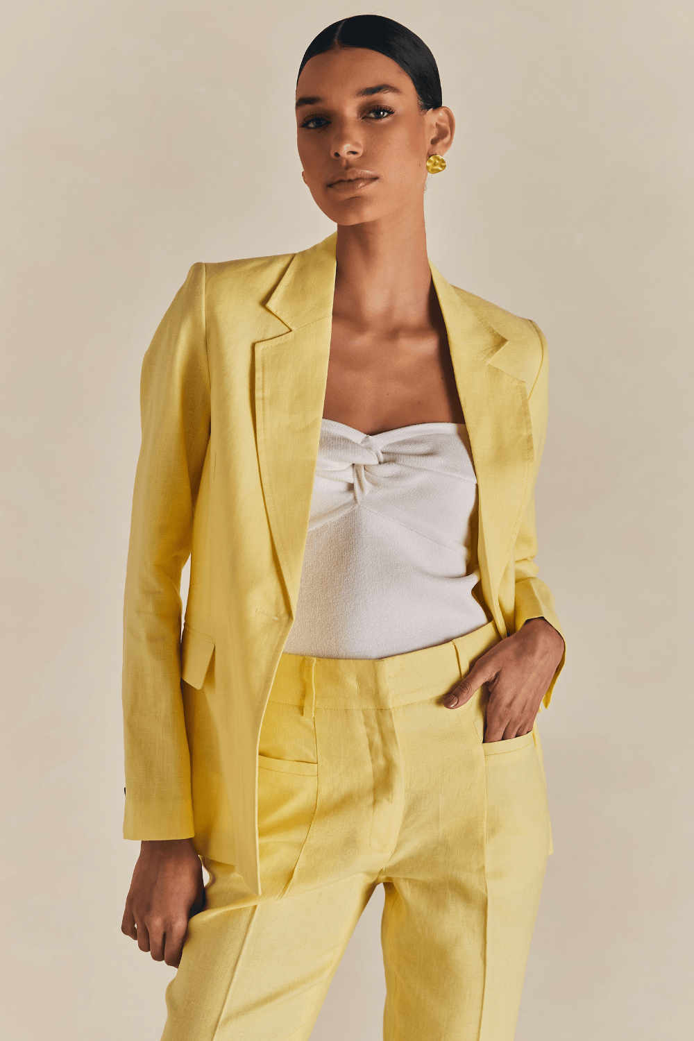 Blazer Alfaiataria Longo Tania - Amarelo