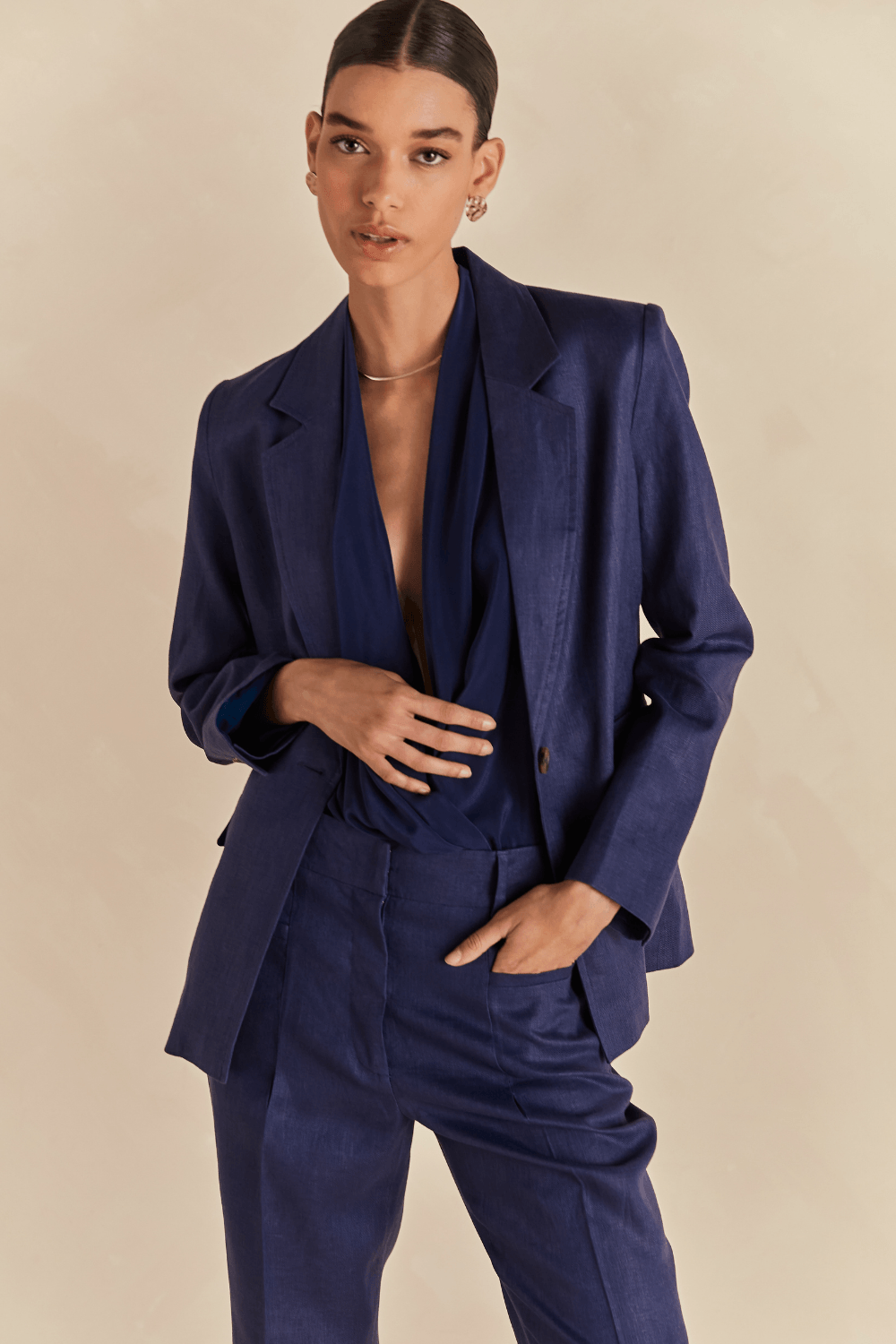 Blazer Alfaiataria Longo Tania - Marinho