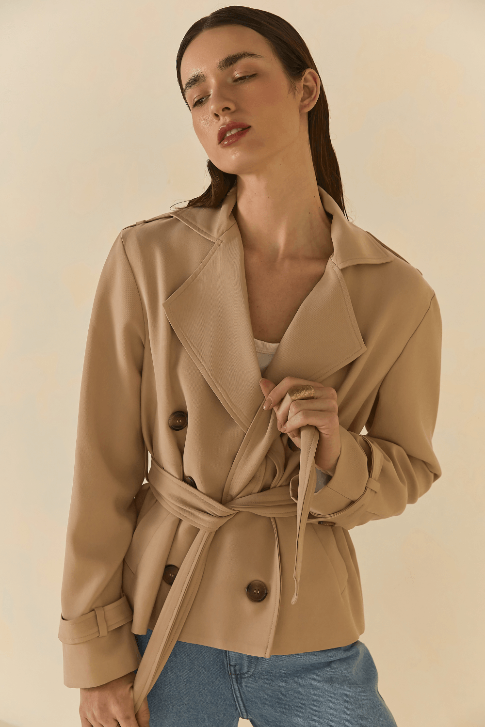 Trench Coat Tencel Mari - Areia