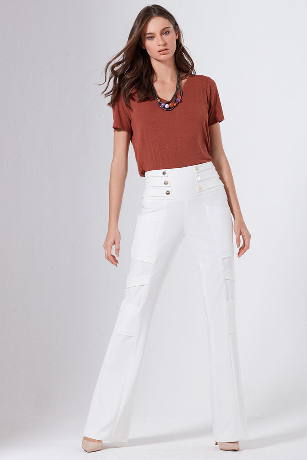 Calça Alf Martingales Bolso Deslocado - Off White