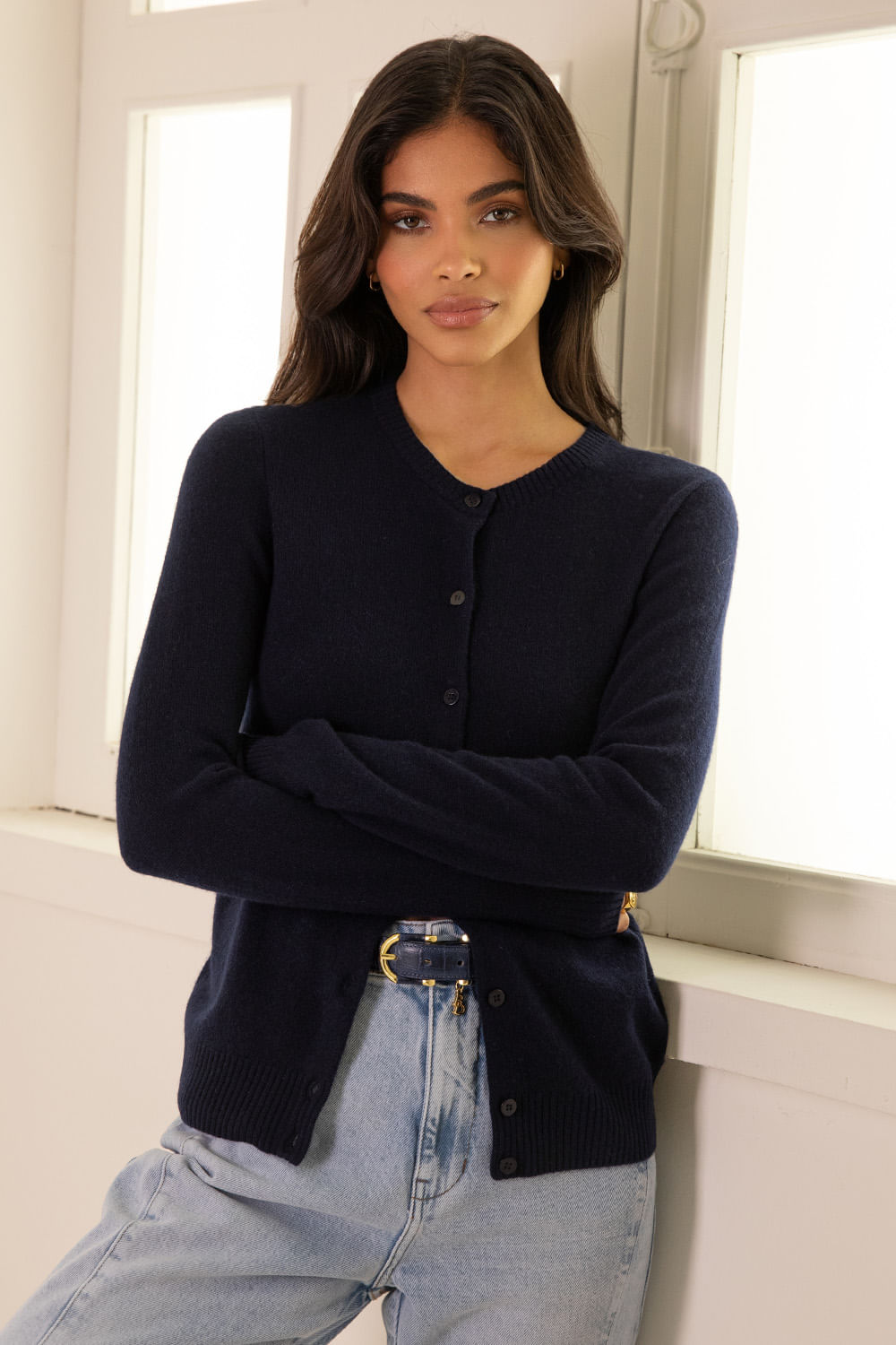 Cardigan Tricot Celine Cashmere - Marinho